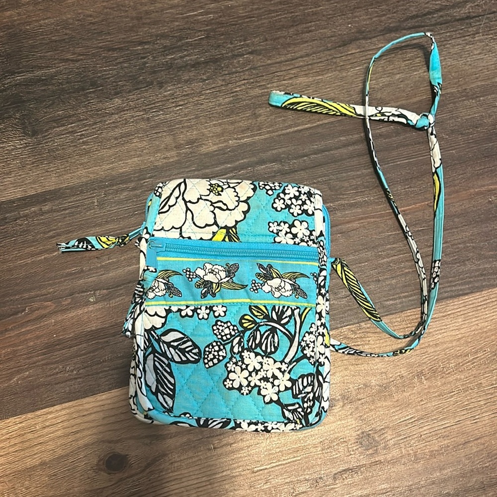 Blue flower patterned purse